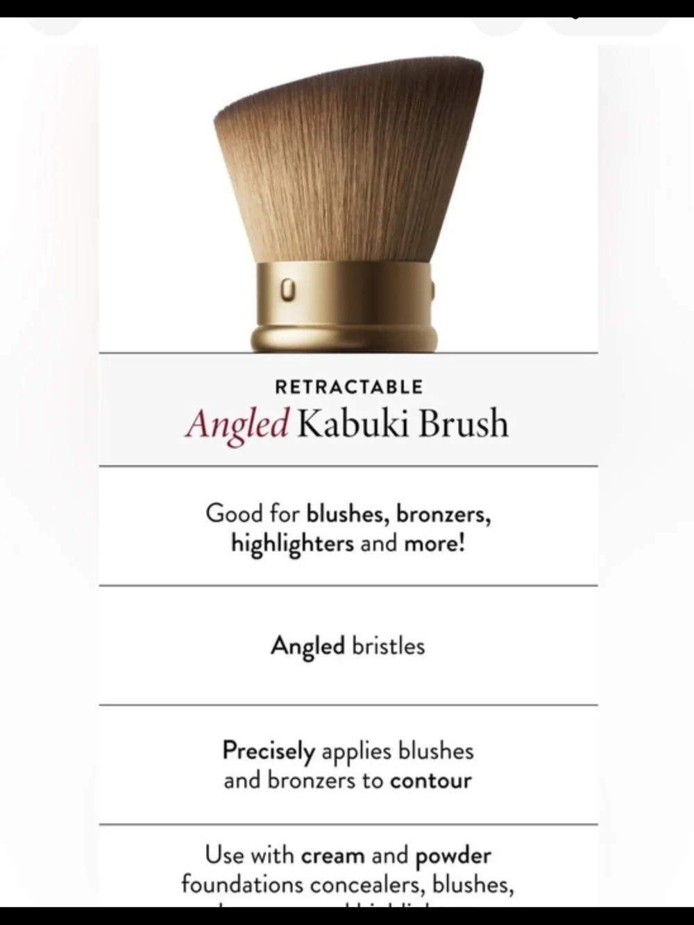 Laura Geller Angled Kabuki Brush - Black & Gold